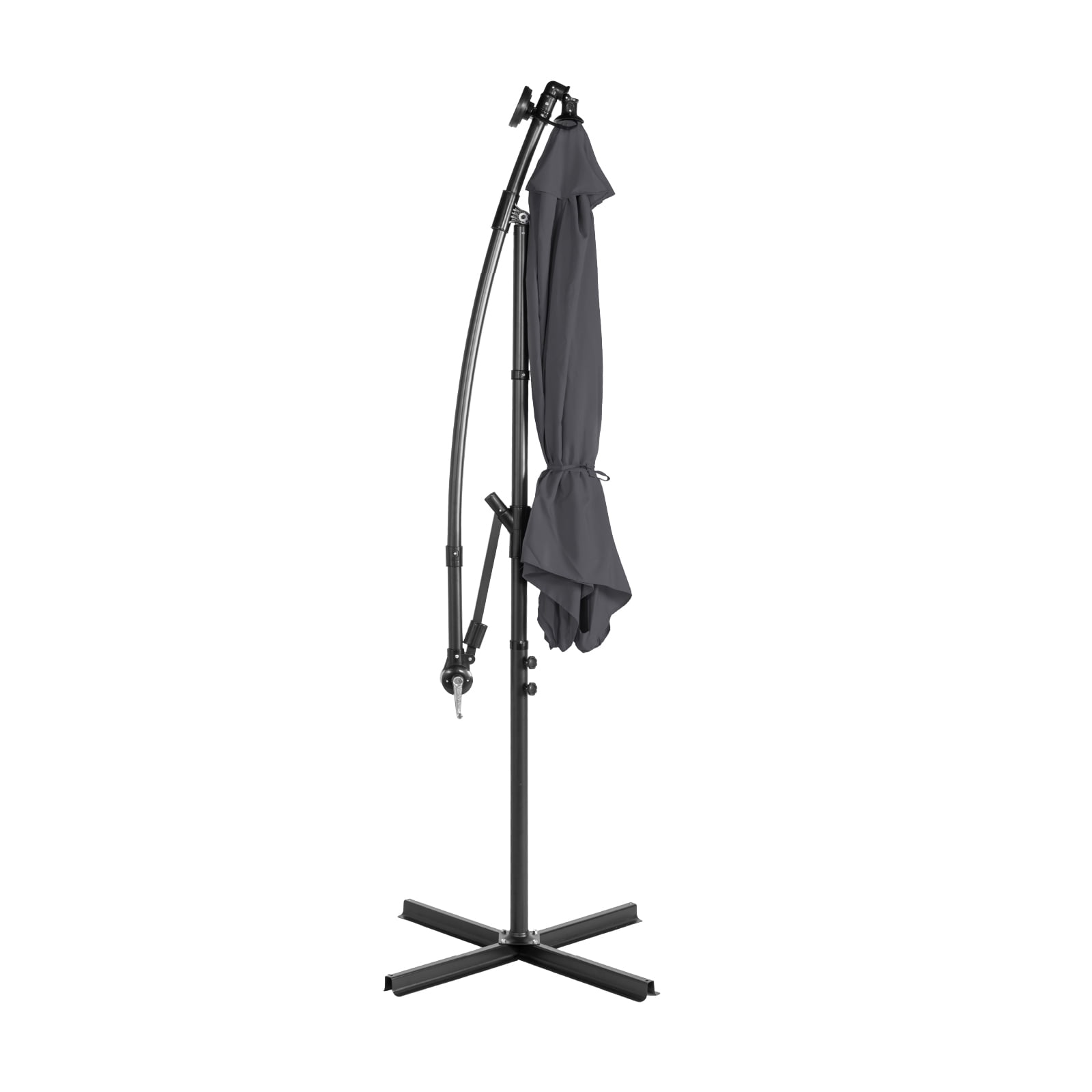 Zimtown 10ft Outdoor Patio Umbrella with LED Solar Lights,Offset Cantilever Outdoor Patio Umbrella,Light Gray