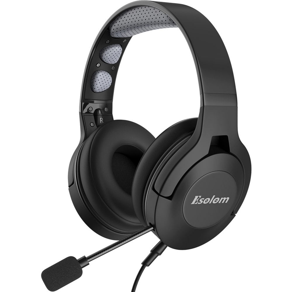 Esolom Gaming Headset, 3.5mm Gaming Headphones with Microphone Bass