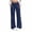 Blue, variant on Womens Spring Fall Solid High Waist Straight Leg Trousers - Work Commuter Brown S
