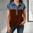 thumbnail image 3 of Agkizg Girls Faux Denim Button Down Shirt Short Sleeve Collared Top for Kids Casual Summer T-Shirt, Sizes 12-13 Years, 3 of 6
