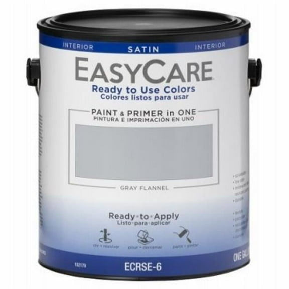 1 gal Interior Satin Acyrlic Colors Paint & Primer, Gray Flannel