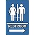 thumbnail image 2 of ADA Directional Restroom Sign with Arrow (Right - Left) 6"x9" (Right, Blue), 2 of 2
