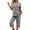Gray, variant on Jamicy Loungewear Sets for Women Gift for Girlfriend Women's Pajama Set V Neck Short Sleeve Shirt And Capri Pants Sleepwear Pjs Sets with Pockets