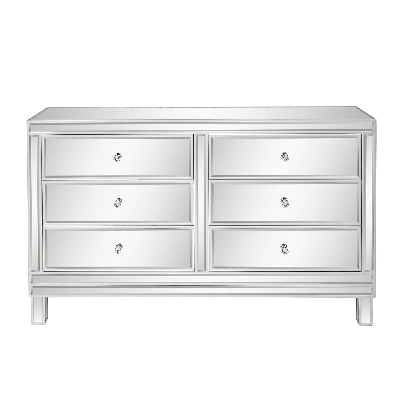 Kepooman FCH Mirrored TV Stand, Mirrored Finish Glass TV Stand with 6 Drawers, Mirrored Dresser for Living Room, Bedroom, Silver Kepooman FCH Mirrored TV Stand, Mirrored Finish Glass TV Stand with 6 Drawers, Mirrored Dresser for Living Room, Bedroom, Silver