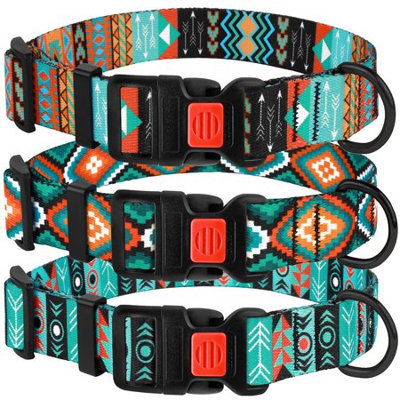 Nylon Dog Collar Adjustable Collars for Medium Dogs with Buckle Tribal Design, Pattern (Best Nylon Dog Collar)