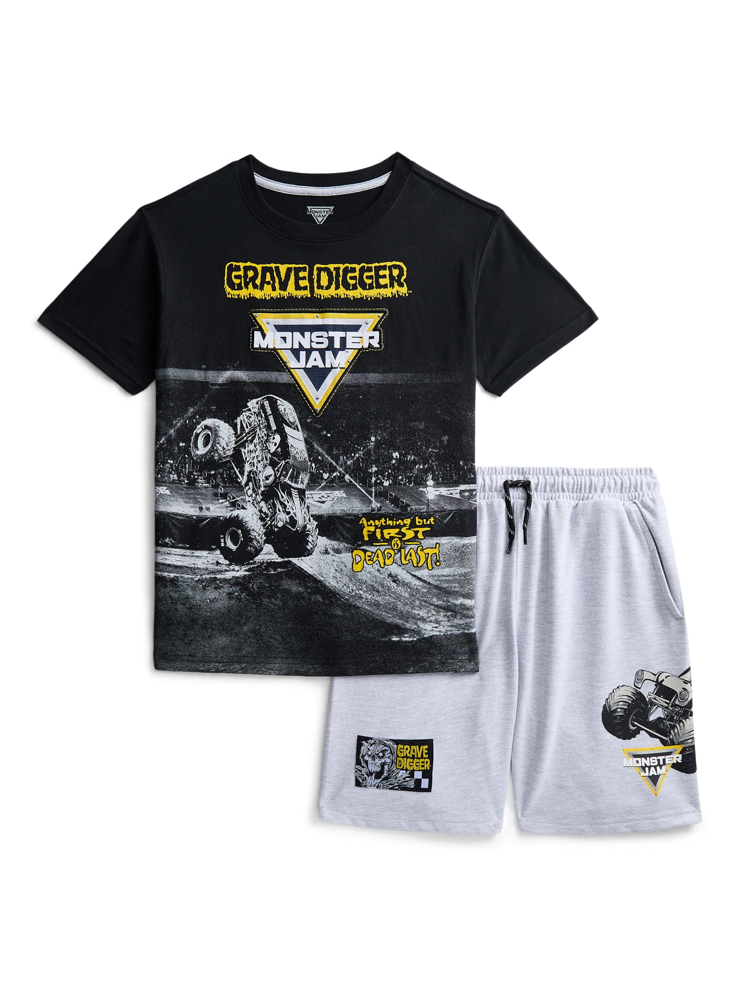 Monster Jam Boys Short Sleeve Graphic Tee and Shorts Set, 2-Piece, Sizes 4-16