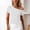 White, variant on Women's Summer Multi Style Solid Casual Top, One Shoulder Off Shoulder Round Neck Short Sleeve Blouse Wine L