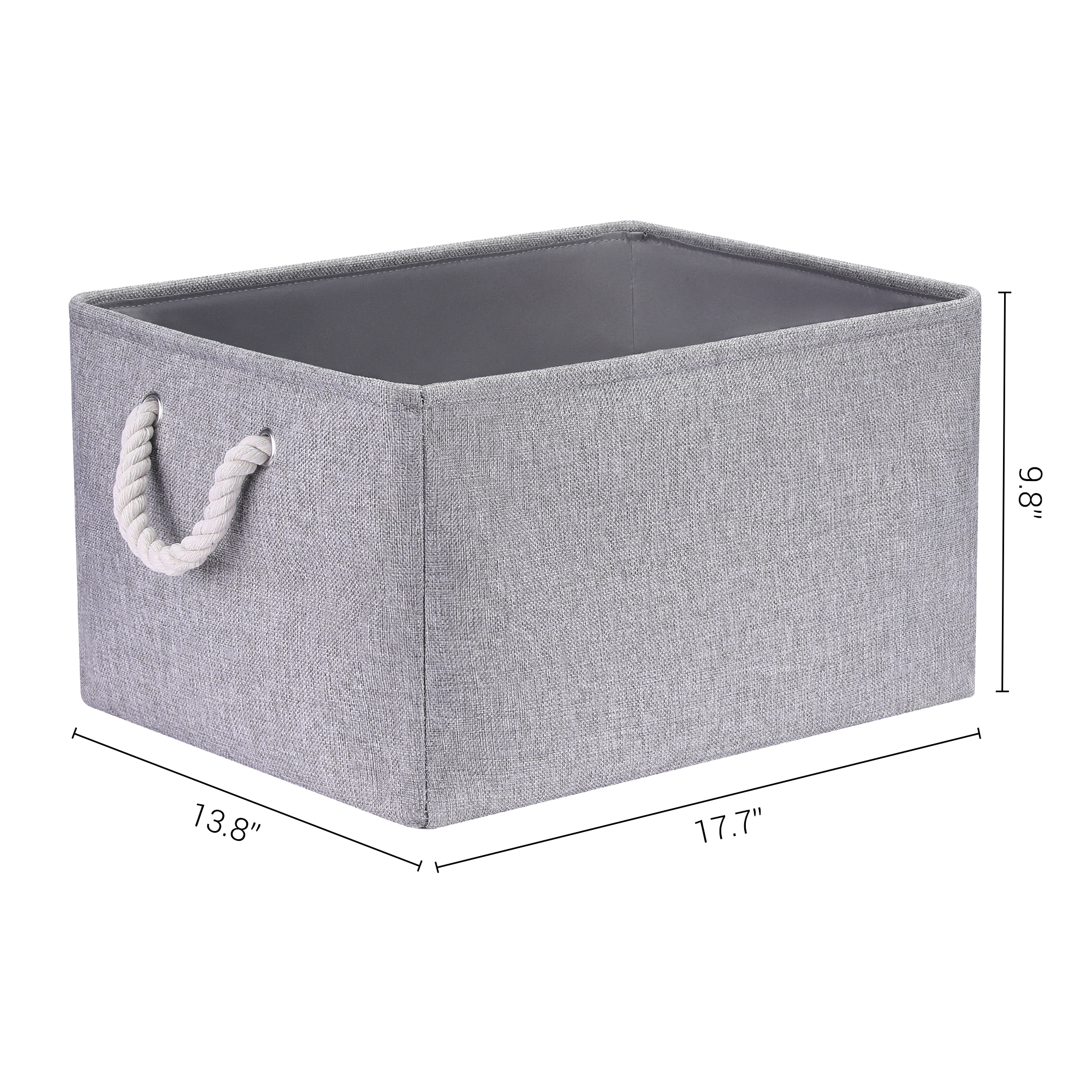 Unique Bargains Fabric Storage Cube Storage Bin Storage Basket Grey 17.7*13.8*10in