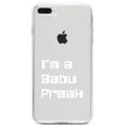 thumbnail image 1 of DistinctInk Clear Shockproof Hybrid Case for iPhone 7 PLUS / 8 PLUS (5.5" Screen) TPU Bumper Acrylic Back Tempered Glass Screen Protector - I'm a Babu Freak, 1 of 5