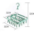 thumbnail image 2 of Sock Clothes Rack, 2pcs Clothes Rack Hanging Clips Portable Dryer Plastic Clothes Hanger With 32 Clips For Socks Underwear Clothes Towels, 2 of 4