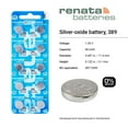 thumbnail image 2 of Renata 389 SR1130W Batteries - 1.55V Silver Oxide 389 Watch Battery (10 Count), 2 of 5