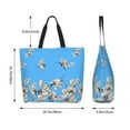 thumbnail image 6 of Bingfone Canvas Tote Bag for Women with Inner Pocket Aesthetic Cute Shopping Tote Bags Reusable Grocery Bags-Japanese White Cranes, 6 of 9