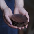 thumbnail image 2 of coasters, 6 solid wood coasters, unbreakable wood texture coasters and cup holder insulation mats, 2 of 4