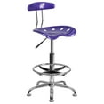 thumbnail image 1 of Vibrant Violet and Chrome Drafting Stool with Tractor Seat, 1 of 9
