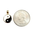 thumbnail image 2 of 14k solid yellow Gold yin ying yang Taoist symbol enamel Pendant 0.48" 1.1g, 2 of 12