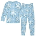 thumbnail image 2 of FORMRS Long Sleeve Top and Pants Pajama Set for Niños 2-Piece Sleepwear, Sizes 18M-8Y, Blue Snowflake, 2 of 6