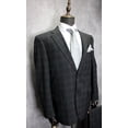 thumbnail image 4 of Men's Caravelli 2pc Charcoal Grey Plaid Modern Fit Formal Suit S616212N, 4 of 7