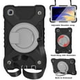 thumbnail image 2 of Dteck with Shoulder Strap Case for Samsung Galaxy Tab A7 Lite 8.7-inch SM-T220 T225 (2021),360 Degree Rotation Shockproof Armor Rubber 3-Layers Protection Case Hybrid Kickstand Cover,Black+Gray, 2 of 9