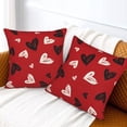 thumbnail image 6 of Valentines Day Pillow Covers 20x20 Set of 2, Red Black Love Heart Valentines Decorations Throw Pillow Covers Outdoor Valentine Day Holiday Farmhouse Cushion Case for Home Couch Sofa, 6 of 6