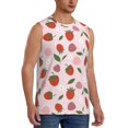 thumbnail image 2 of Pofeuu Floral Strawberr Print Men's Muscle T-Shirt, Sleeveless, Muscle Tank, Classic Muscle Tee Top For Men Casual Sleeveless Muscle T-Shirt Trendy Clothes-XX-Large, 2 of 7