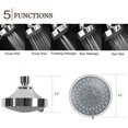 thumbnail image 3 of Cabezal de ducha fijo de alta presión, cabezal de ducha de lluvia de ahorro de agua ajustable de 5 configuraciones para relajación de baño SPA, cromo pulido, antical, 2.5 GPM, Ormromra WLJ-0647, 3 of 5