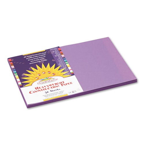 New SunWorks Construction Paper, 58lb, 12 x 18, Violet, 50/Pack,Each
