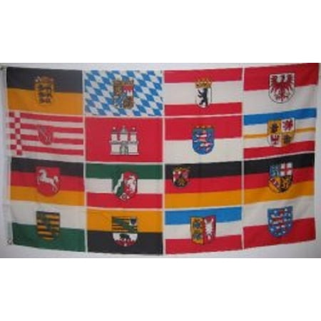 German State Flag - 3x5 Germany Flag with 16 German State Flags Event Banner Deutschland Pennant New