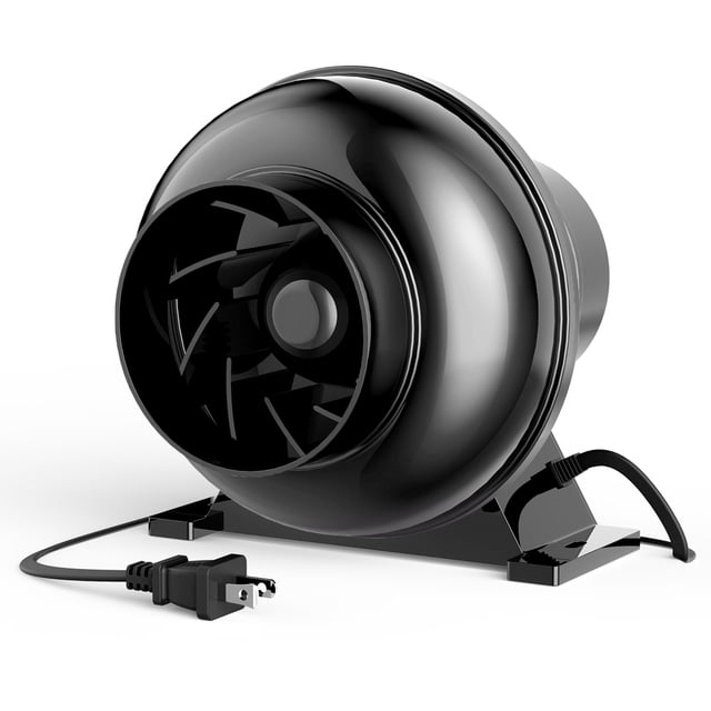 Ventilador de conducto en línea iPower, ventilación de 4 pulgadas y 195 CFM para hidropesía