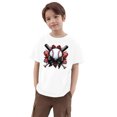 thumbnail image 5 of YUEHUA T-Shirt for Girls 14 16 Summer Boys Girls and Children's Short Sleeved Baseball Patterned Casual Loose Fitting Short Sleeved T Shirt, Size 6-7 Years, 5 of 6