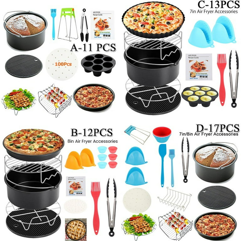 11pcs/set Stainless Steel Air Fryer Accessories Kit, Including 3