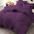 thumbnail image 2 of Luxury 500 TC Egyptian Cotton Comforter | Round Circle Design | 300 GSM | Soft, Breathable | 1 Piece- Queen Size ( 90" x 90" ) Inches, 1pc Comforter Only, (Plum), 2 of 4