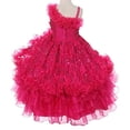 thumbnail image 5 of One Shoulder Corset Princess Flowers Girls Dress with Ruffle Organza Skirt Prom Red 2-10, 5 of 5