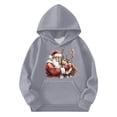 thumbnail image 3 of Sudadera con capucha para niñas y niños, sudadera de manga larga con cuello redondo y estampado de moda, jersey con bolsillo, sudadera de poliéster para niñas, 3 of 8
