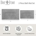 thumbnail image 3 of Oliver Brown Solid Print Traditional Bath Rugs, Gray, 17" x 24", 2-Pieces, 3 of 7