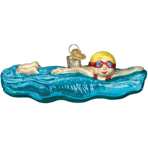 Old World Christmas 44130 Glass Blown Swimming Ornament