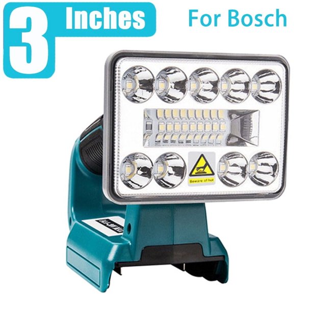 Lámpara de Trabajo para Auto de 3 Inch Adaptador de Batería Li-ion USB Charger Luz de Trabajo para Makita para DeWalt para Bosch para Milwaukee Craftsman black decker Batería de Litio