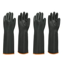Chemical Resistant Gloves, Latex Industrial Gloves 55cm Long Sleeve Anti-Slip Safety Glove for Cleaning, Black, 23 Pair
