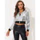 thumbnail image 3 of Chaqueta De Lentejuelas Tipo Aviador Con Cremallera En La Parte Delantera Con Purpurina Brillante Para Mujer Plata L, 3 of 5