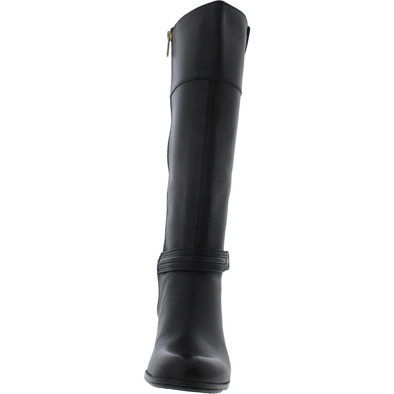 Bandolino Coloradee Womens Faux Leather Block Heel Knee High Boots Black