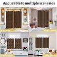 thumbnail image 5 of Dark Brown Rattan Kitchen Curtains Window Panels, Vintage Abstract Wicker Texture Insulated Window Treatment Curtain, Grommet Curtains for Bedroom/Living Room/Bathroom, 2 Piece 27.5"Wx39"L, 5 of 8