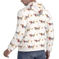 thumbnail image 6 of Rateoe Dachshund Dog Puppy Pattern Mens Hoodie, Pullover Hooded Sweatshirt, Kangaroo Pocket Hoodie Ideal for Daily Wear, Travel and Home-Medium, 6 of 7