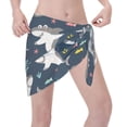 thumbnail image 3 of Bingfone Friendly Smiling Sharks Women's Sarong Swimsuit Cover Ups Bathing Suit Coverups Chiffon Beach Wrap Skirts, 3 of 7