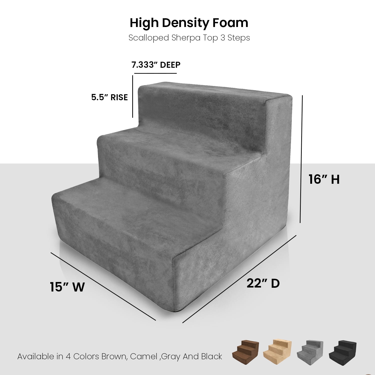 High Density Foam 3 Steps Pet Stairs