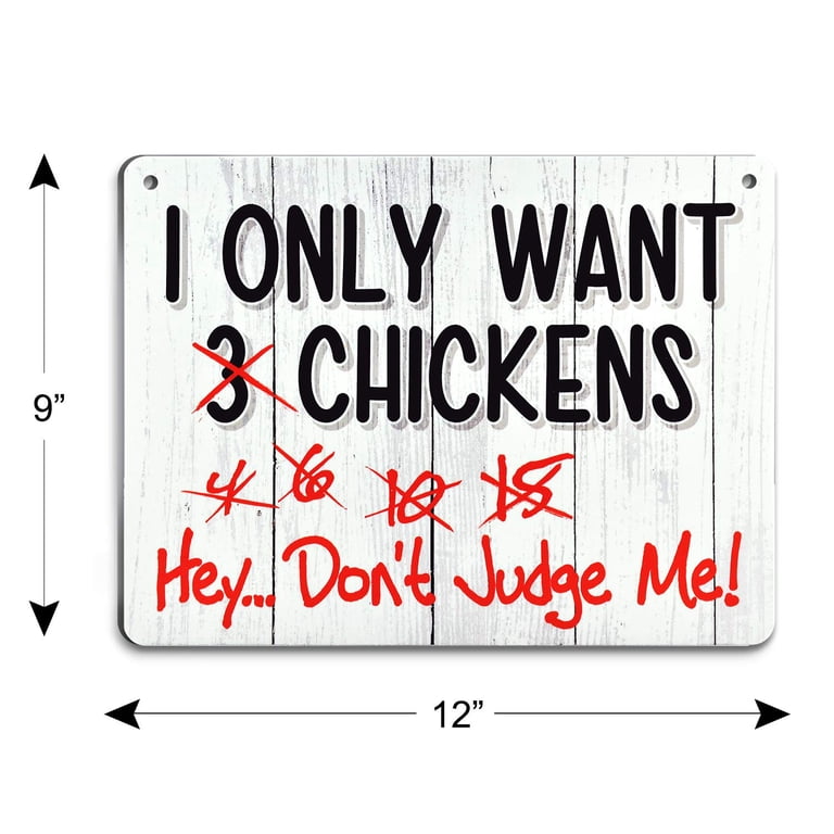 Bigtime Signs Funny Chicken Metal Sign, Hanging Outdoor Farm Decor