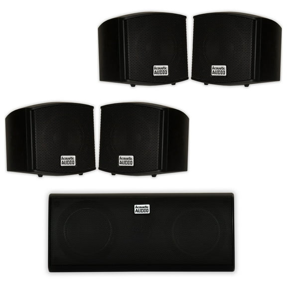 Acoustic Audio AA321B and AA35CB Indoor Speakers Home Theater 5 Speaker Set