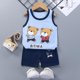 thumbnail image 3 of Chándales con estampado de dibujos animados para niños y niñas, chaleco sin mangas y pantalones cortos elásticos, novedad de verano 2022, 3 of 5