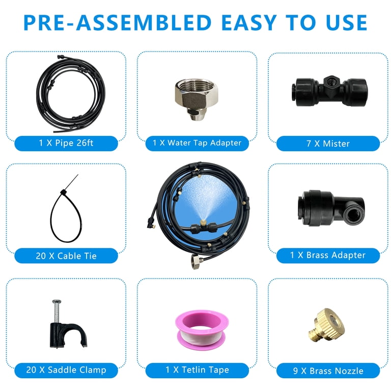 Water Misting Fan USA Misting Fan Kit For Outdoor Cooling