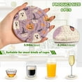 thumbnail image 2 of Yayeee 6 PCS Drink Coasters with Holder Set Woven Absorbent Round Tabletop Hot Pad, Purple Cute Halloween, 2 of 7