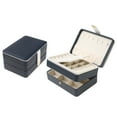 thumbnail image 2 of Unique Bargains 2 Layer Jewelry Box PU Leather Jewelry Organizer Case with Drawer Blue, 2 of 7