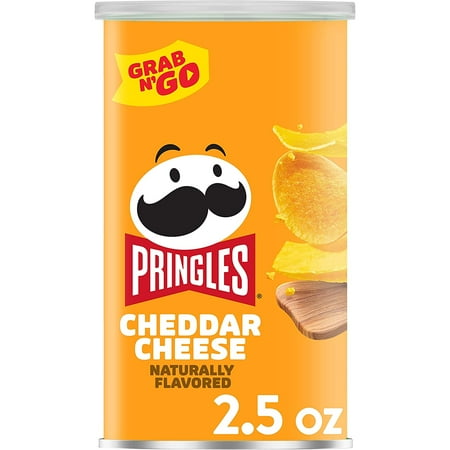 Pringles Potato Crisps Chips Lunch Snacks Office and Kids Snacks Grab N Go Snack Pack Cheddar Cheese 2.5oz - Case of 12